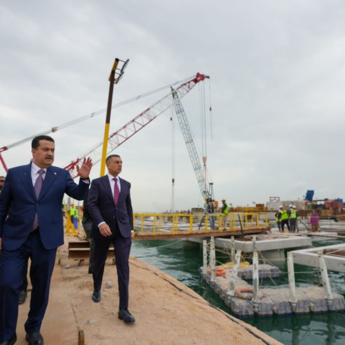 السوداني يزور موقع ميناء الفاو ويتابع مجريات العمل فيه والتنفيذ