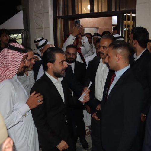 بالصور.. الحلبوسي يزور عشيرة المشاهدة في الأنبار بمضيف الشيخ أحمد المشهداني