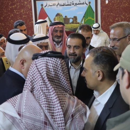 بالصور.. الحلبوسي يزور عشيرة المشاهدة في الأنبار بمضيف الشيخ أحمد المشهداني