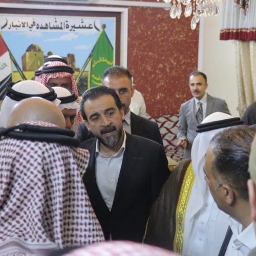 بالصور.. الحلبوسي يزور عشيرة المشاهدة في الأنبار بمضيف الشيخ أحمد المشهداني