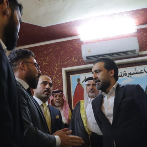 بالصور.. الحلبوسي يزور عشيرة المشاهدة في الأنبار بمضيف الشيخ أحمد المشهداني