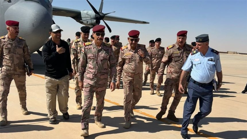 وفد أمني رفيع برئاسة رئيس أركان الجيش يصل إلى قاعدة عين الأسد غربي الأنبار