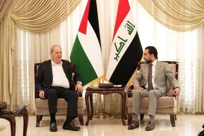 رئيس مجلس النواب محمد الحلبوسي يستقبل رئيس المجلس الوطني الفلسطيني ويبحث معه الأوضاع في قطاع غزة