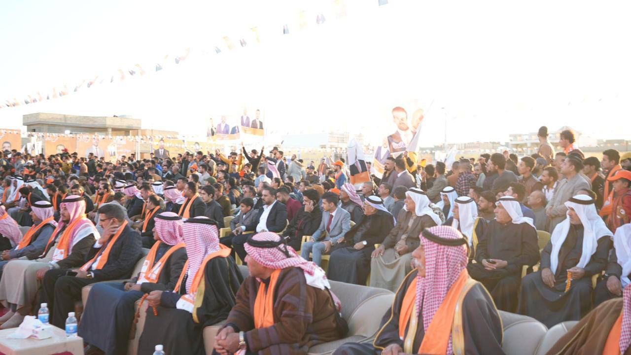 الرئيس محمد الحلبوسي يحضر تجمعاً جماهيرياً في الخالدية