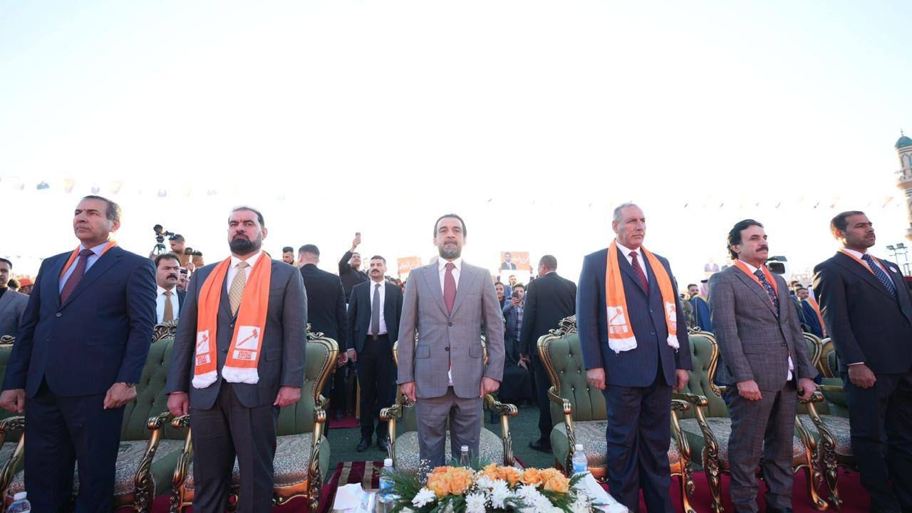 الرئيس محمد الحلبوسي يحضر تجمعاً جماهيرياً في الخالدية