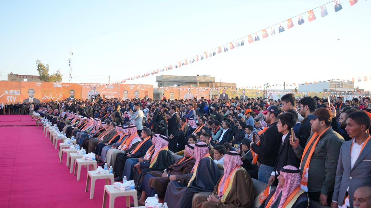 الرئيس محمد الحلبوسي يحضر تجمعاً جماهيرياً في الخالدية