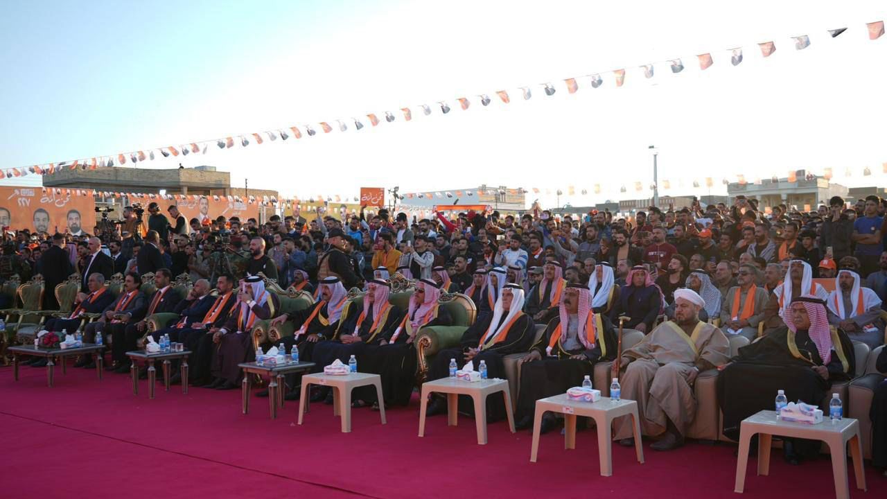 الرئيس محمد الحلبوسي يحضر تجمعاً جماهيرياً في الخالدية