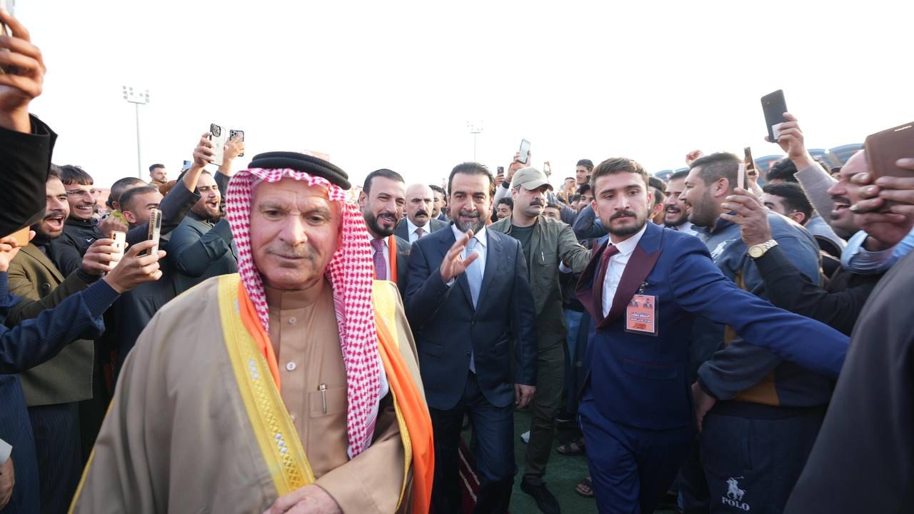 الرئيس محمد الحلبوسي يحضر تجمعاً جماهيرياً في عامرية الصمود