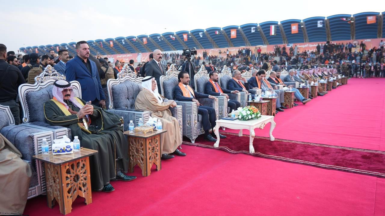 الرئيس محمد الحلبوسي يحضر تجمعاً جماهيرياً في عامرية الصمود