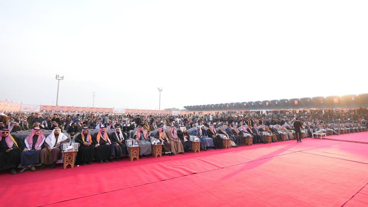 الرئيس محمد الحلبوسي يحضر تجمعاً جماهيرياً في عامرية الصمود