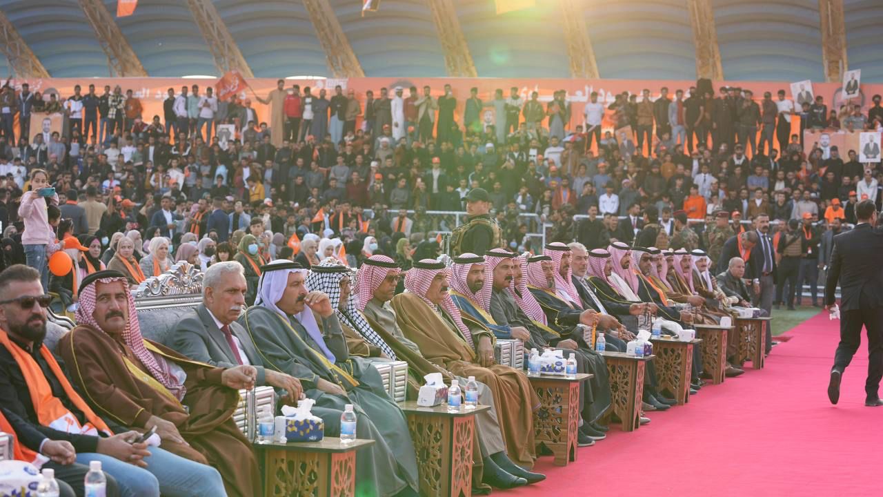 الرئيس محمد الحلبوسي يحضر تجمعاً جماهيرياً في عامرية الصمود