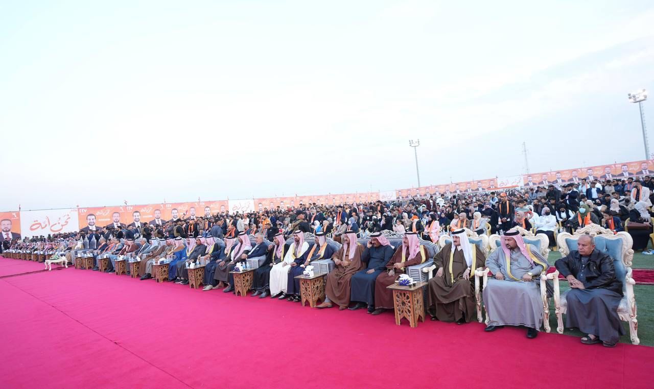 الرئيس محمد الحلبوسي يحضر تجمعاً جماهيرياً في عامرية الصمود