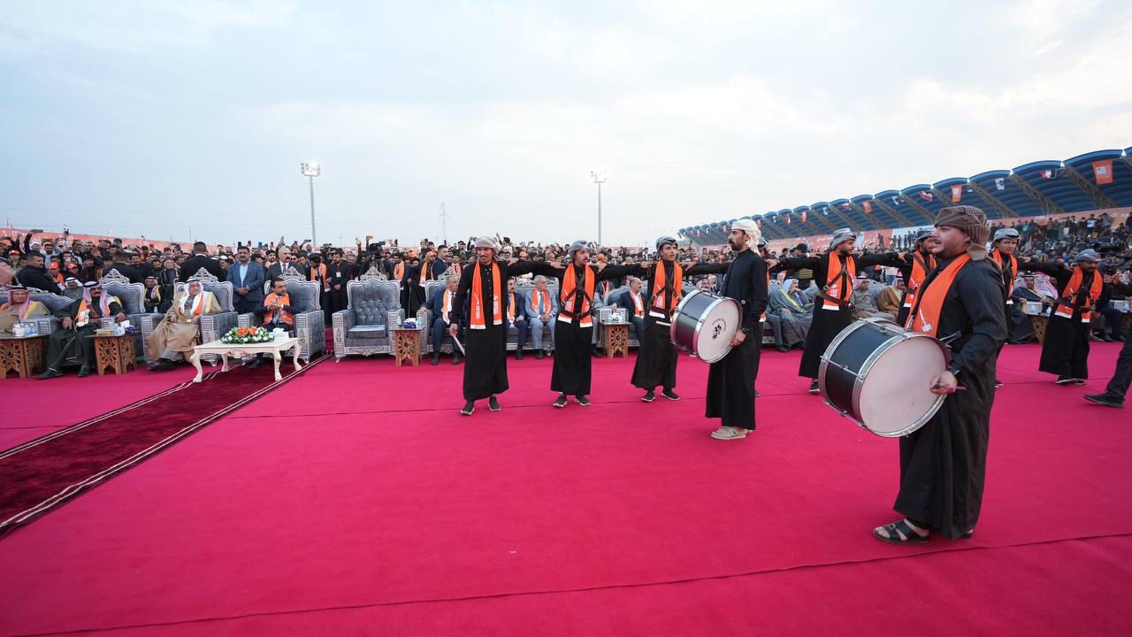 الرئيس محمد الحلبوسي يحضر تجمعاً جماهيرياً في عامرية الصمود