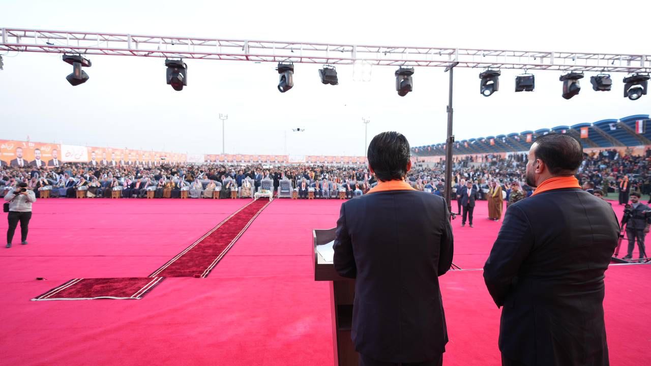 الرئيس محمد الحلبوسي يحضر تجمعاً جماهيرياً في عامرية الصمود