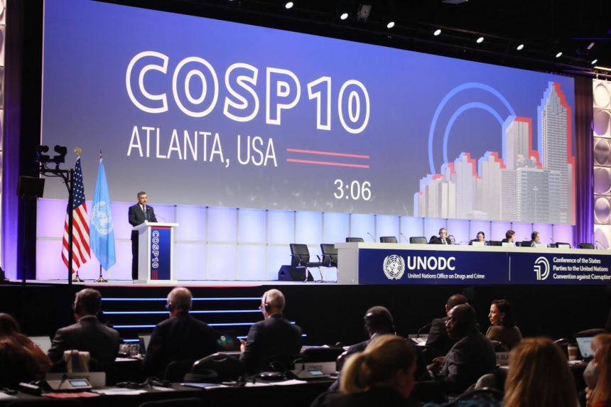 انسحاب وفد النزاهة من مؤتمر الأمم المتحدة عند إلقاء ممثل الكيان الصهيوني كلمته