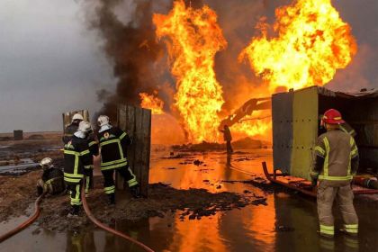 اخماد حريق بمبنى مجلس وزراء إقليم كردستان