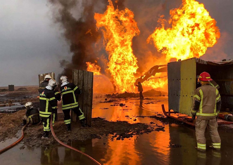 اخماد حريق بمبنى مجلس وزراء إقليم كردستان