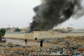 بالفيديو.. إخماد حريق اندلع في مقر الشركة الصينية بالناصرية