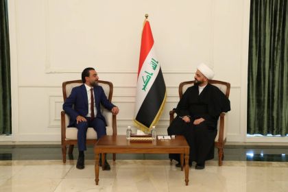 رئيس حزب "تقدم" محمد الحلبوسي يلتقي الشيخ قيس الخزعلي