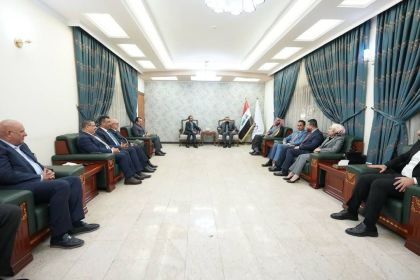 رئيس حزب تقدم محمد الحلبوسي يلتقي كتلة وطن النيابية