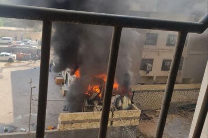 اندلاع حريق داخل المستشفى الألماني قيد الإنشاء وسط بغداد