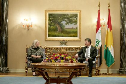 نيجيرفان بارزاني والسفيرة الأميركية يؤكدان على حل مشاكل أربيل وبغداد وفق الدستور