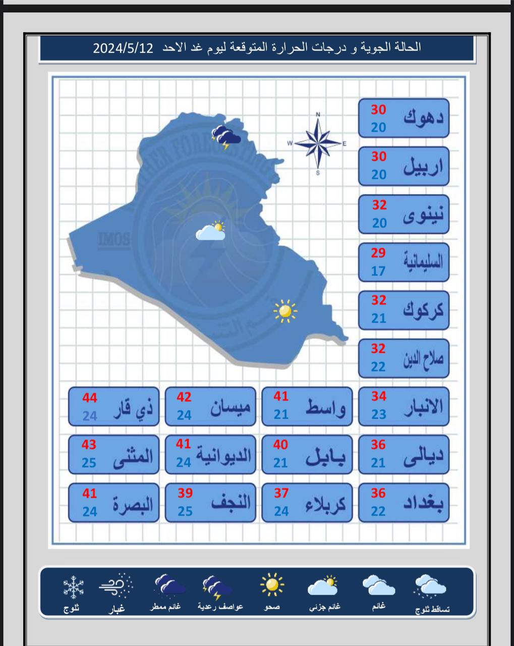 طقس العراق.. أمطار متفرقة ودرجات حرارة أربعينية بأغلب المحافظات خلال الأيام المقبلة