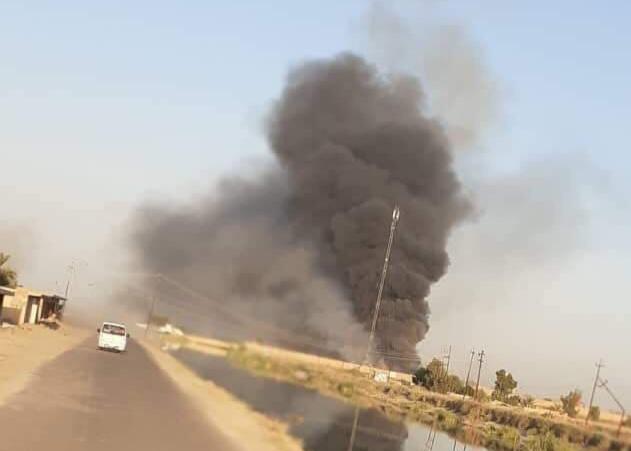 انفجار عتاد بمعسكر تابع للحشد الشعبي في الصويرة نتيجة حريق بالقرب منه