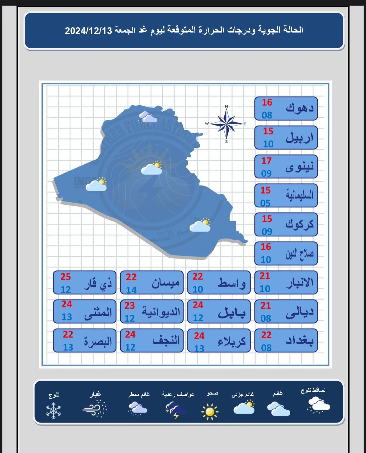 طقس العراق..  أمطار وثلوج وحرارة منخفضة خلال الأيام المقبلة