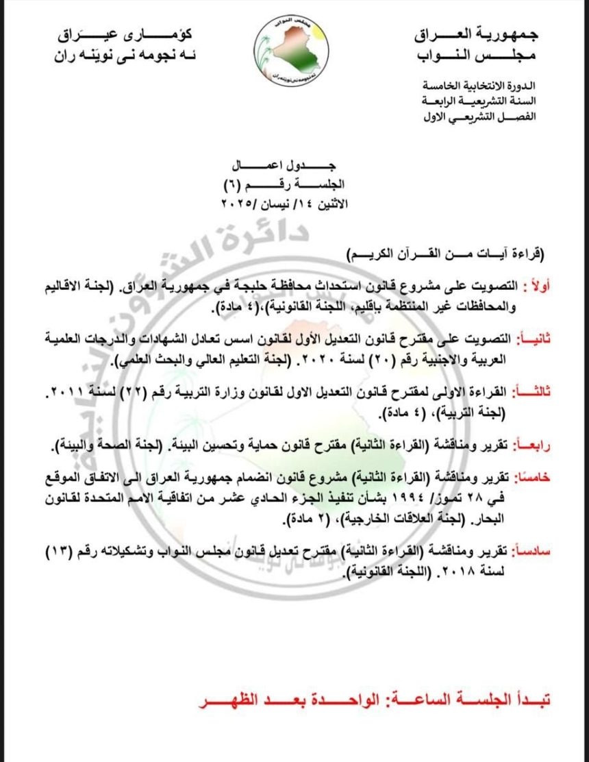 مجلس النواب يضيف فقرة القراءة الأولى لتعديل قانون وزارة التربية إلى جدول أعمال جلسة الإثنين المقبل