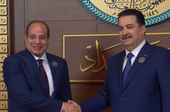 الرئيس المصري: نثمن جهود العراق في استضافة القمتين العربية والتنموية