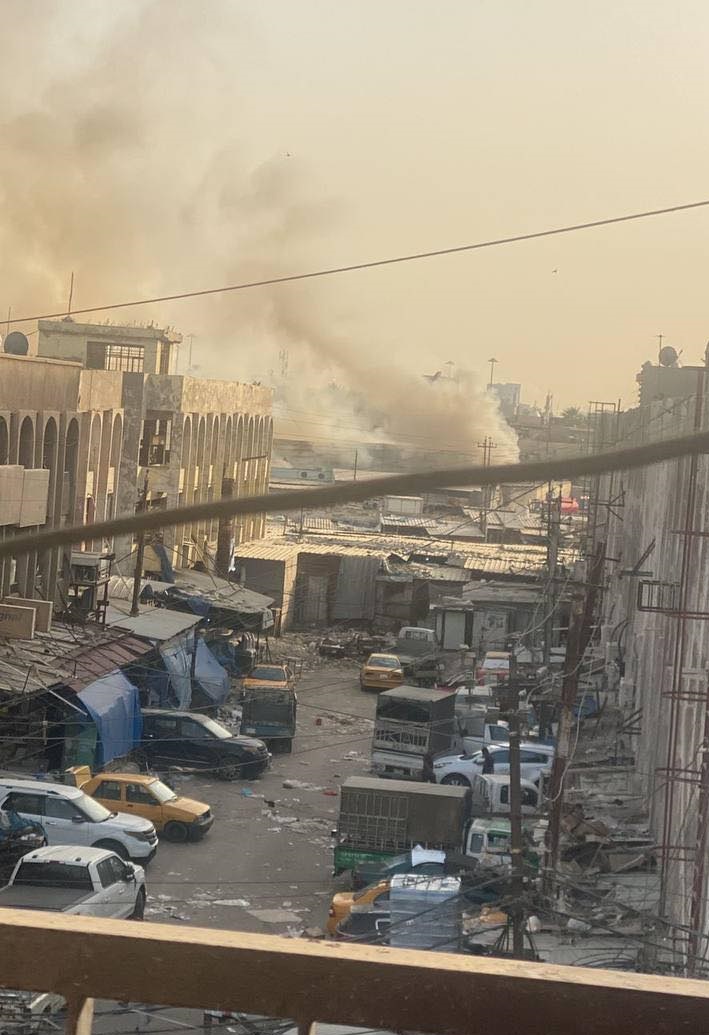 اندلاع حريق في سوق شعبي بمنطقة بغداد الجديدة شرقي العاصمة