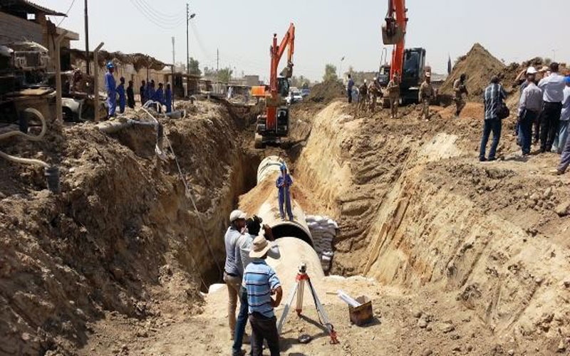 مصرع عاملي صيانة نتيجة سقوطهما في مشروع مجاري الحميدية شرقي بغداد