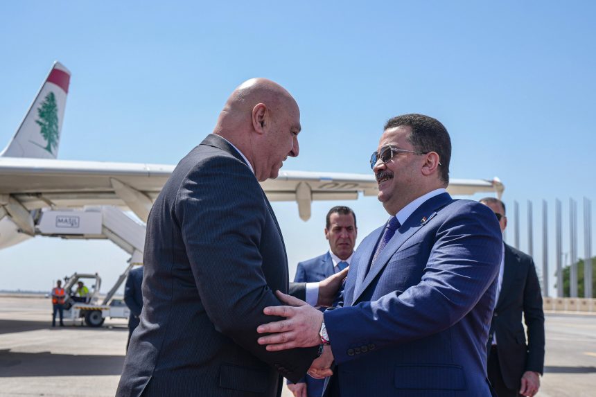 السوداني يستقبل الرئيس اللبناني جوزيف عون في بغداد