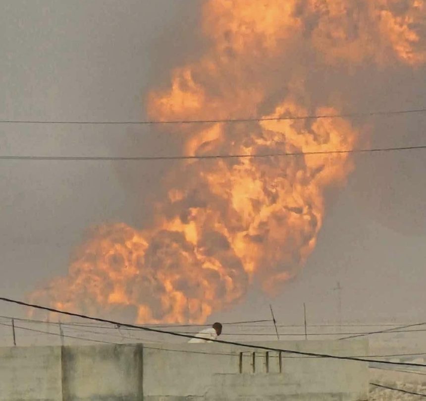 شركة نفط الشمال تعلن اخماد حريق نشب  في انبوب لنقل الغاز الطبيعي في كركوك