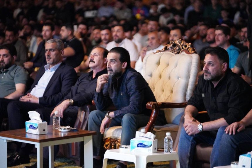 رئيس حزب "تقدم" الرئيس محمد الحلبوسي يشارك الجماهير في الفلوجة متابعة مباراة العراق وكوريا ج