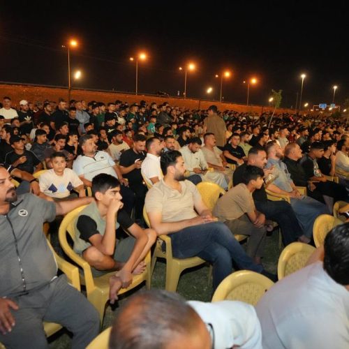 رئيس حزب "تقدم" الرئيس محمد الحلبوسي يشارك الجماهير في الفلوجة متابعة مباراة العراق وكوريا ج