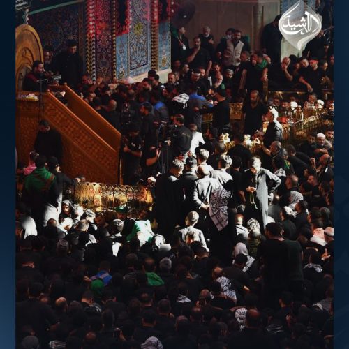 بالصور.. جموع المعزّين تحيي مراسم زيارة عاشوراء في كربلاء