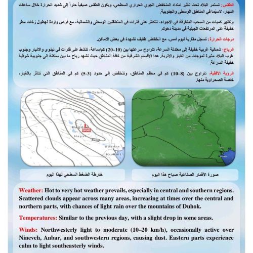 طقس العراق.. بدء انخفاض درجات الحرارة اعتباراً من الغد