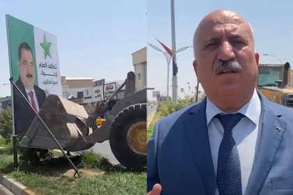 بعد تعرض طفل لحادث بسببها.. محافظ كركوك يوجّه برفع إعلانات الأحزاب والمرشحين المتجاوزة على الجزرات الوسطية