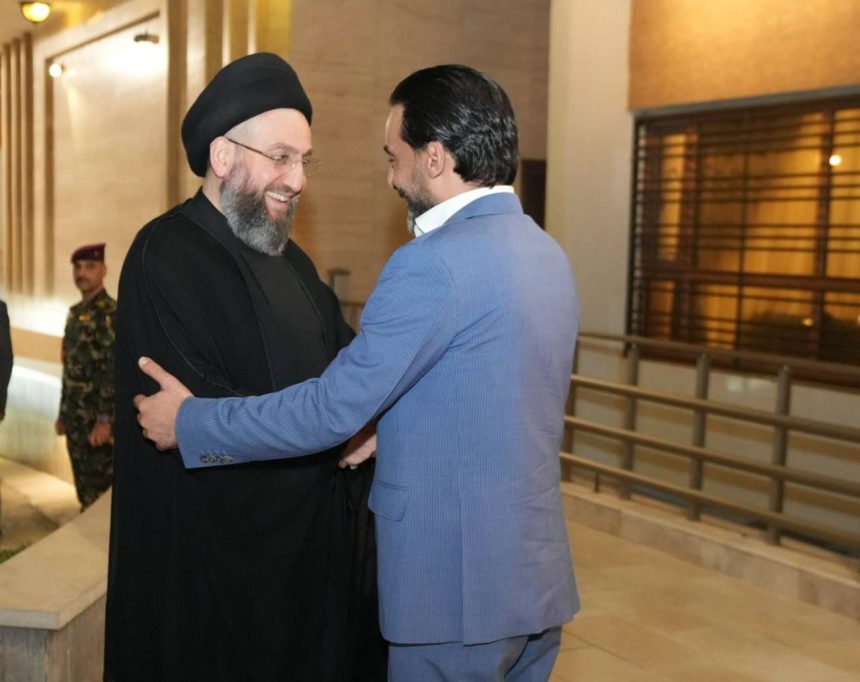 رئيس حزب "تقدم" الرئيس محمد الحلبوسي يستقبل رئيس تيار الحكمة السيد عمار الحكيم