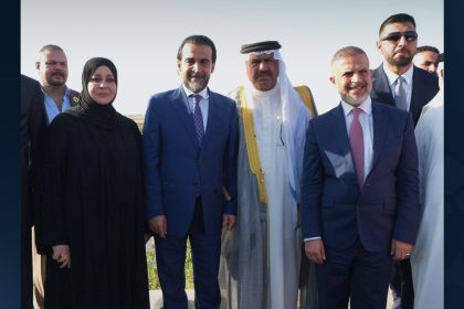 رئيس حزب تقدم الرئيس محمد الحلبوسي يزور مضيف الشلاش الفرج بناحية الزاب لدعم مرشَّحة الحزب يمامة الشلاش