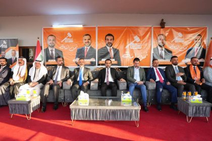 الرئيس الحلبوسي وعدد من قيادات تقدم في كركوك يحضرون تجمّعاً جماهيرياً لدعم مرشَّح الحزب أحمد العسافي