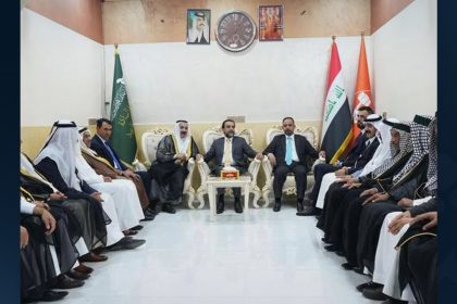 الرئيس الحلبوسي وعدد من قيادات تقدم بكركوك يزورون مضيف عشائر السادة الأشراف لدعم مرشَّح الحزب عبد الواحد الصيادي