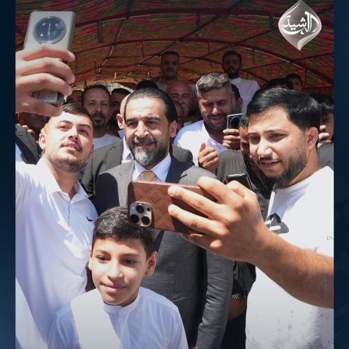 الرئيس الحلبوسي وعدد من قيادات تقدم بكركوك يزورون مضيف عشائر السادة الأشراف لدعم مرشَّح الحزب عبد الواحد الصيادي