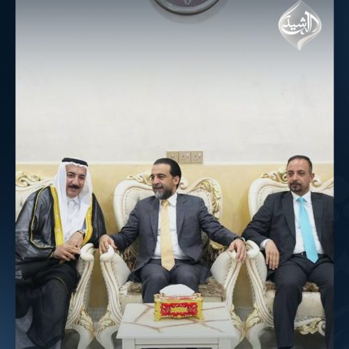 الرئيس الحلبوسي وعدد من قيادات تقدم بكركوك يزورون مضيف عشائر السادة الأشراف لدعم مرشَّح الحزب عبد الواحد الصيادي