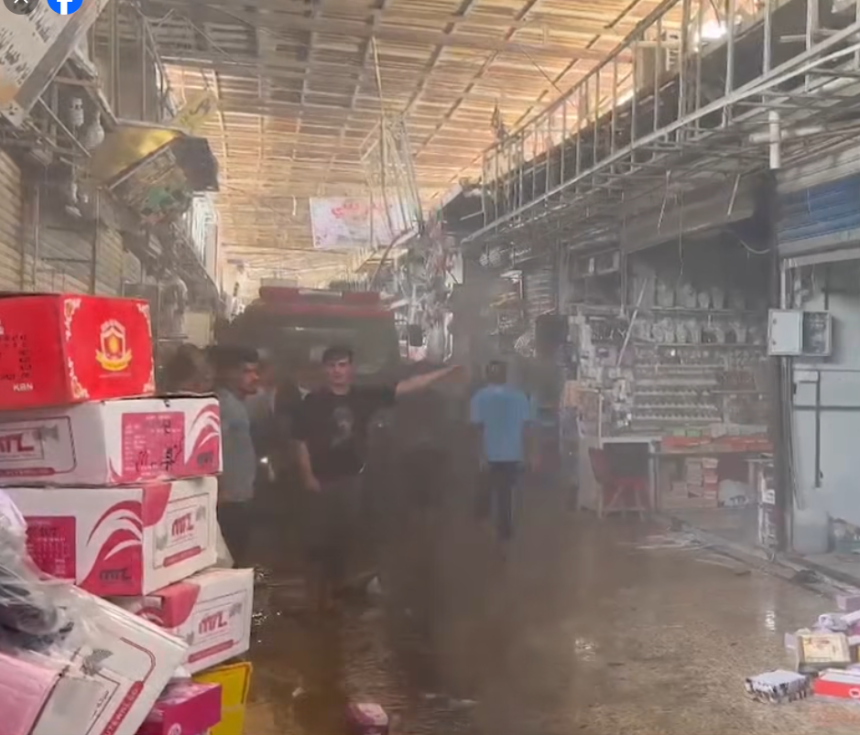 مصرع مواطن نتيجة حريق اندلع في سوق العشار بالبصرة