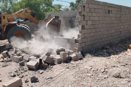 ازالة 35 دارًا سكنيًا متجاوزًا على الأراضي الزراعية ضمن معسكر الرشيد في بغداد