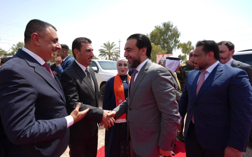 الرئيس الحلبوسي يحضر تجمّعاً في ناحية يثرب لمرشَّحة الحزب دعاء الحشماوي