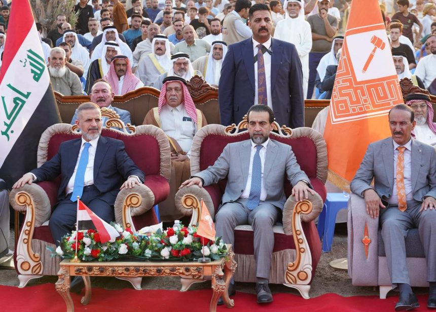 الرئيس الحلبوسي يحضر تجمّعاً في الطارمية لدعم مرشَّح "تقدم" نزهان العكيدي